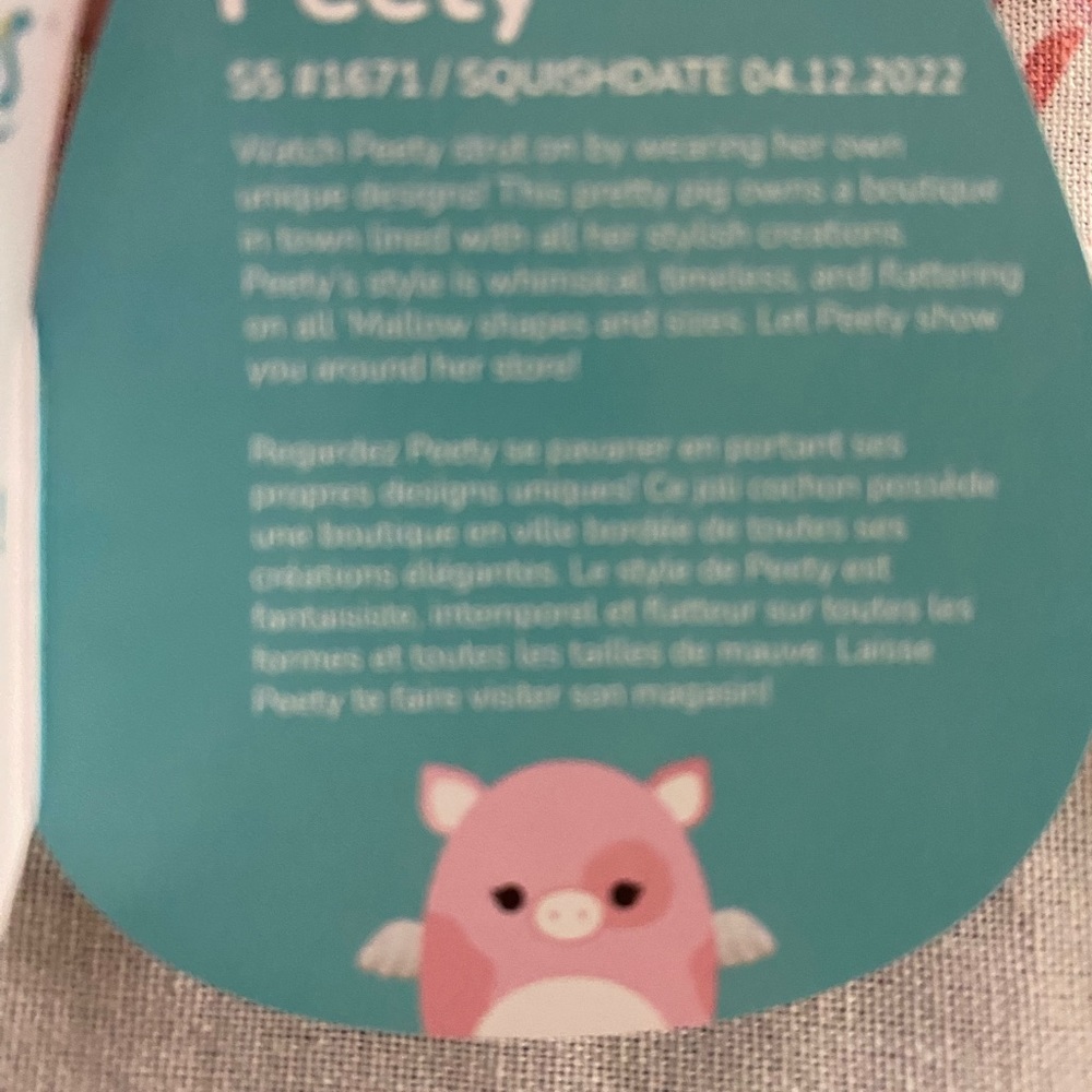 Squishmallows Peety flying pig stuffed plush - Picture 6 of 6